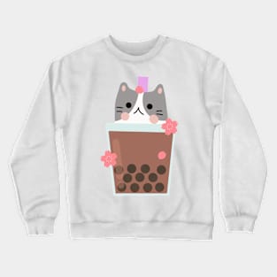 Cat boba tea Crewneck Sweatshirt